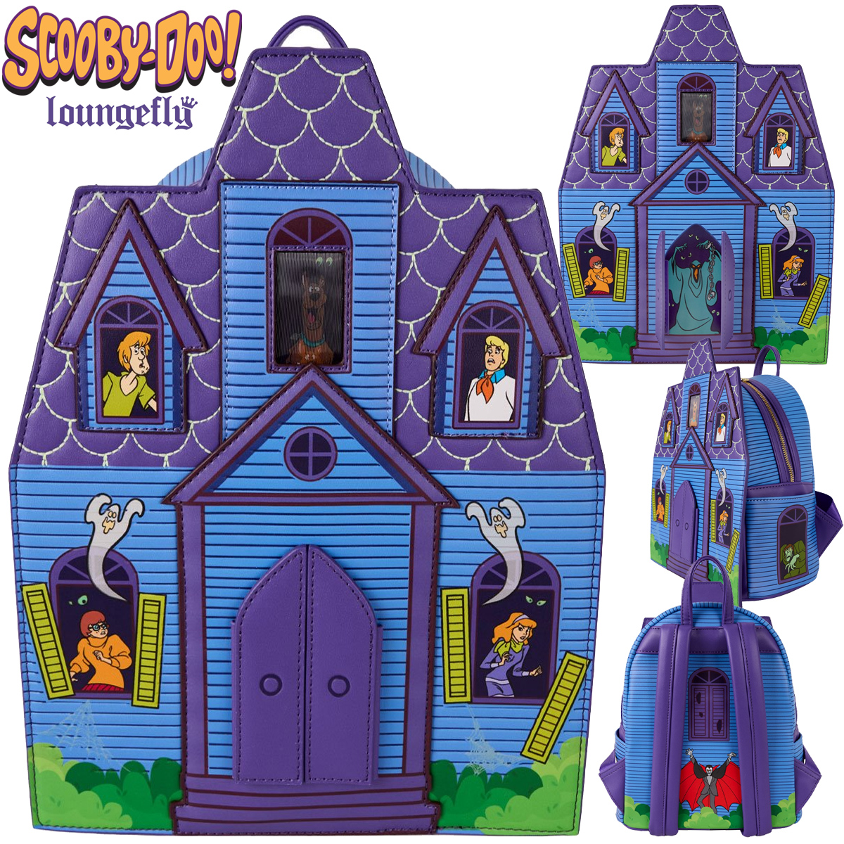 Mini-Mochila Mansão Mal-Assombrada com Scooby-Doo e a Gangue Mistério