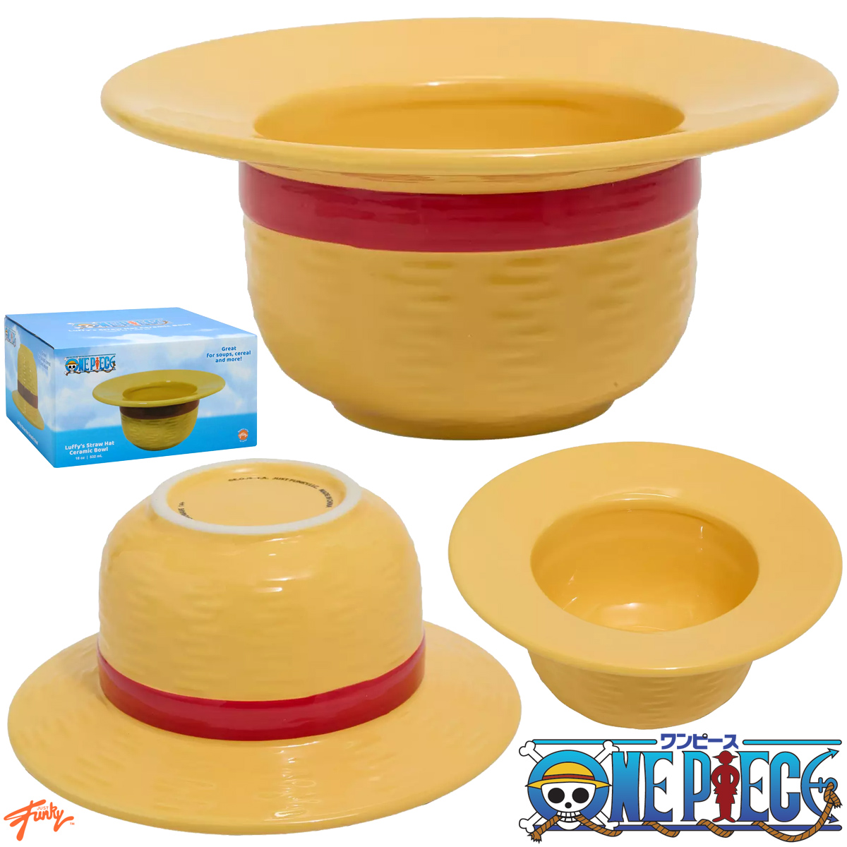 Tigela Esculpida One Piece: Chapéu de Palha de Monkey D. Luffy