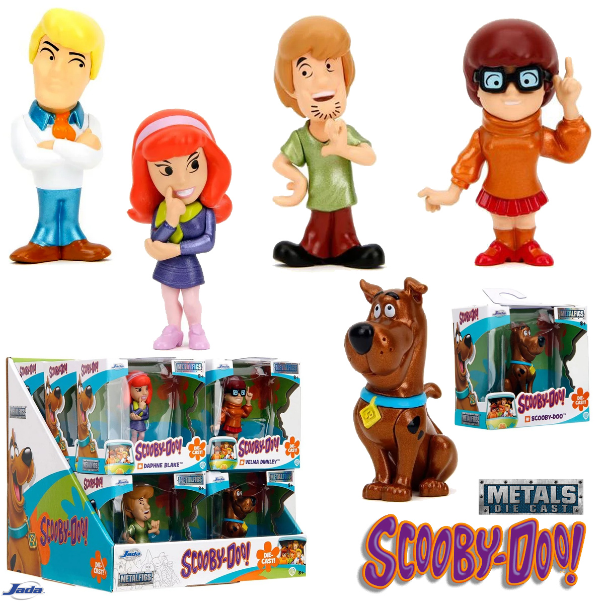 Mini-Figuras Scooby-Doo e a Gangue Mistério MetalFigs de Metal Fundido