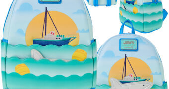 Mini-Mochila Tubarão (Jaws) 50 Anos com o Barco Orca Bordado