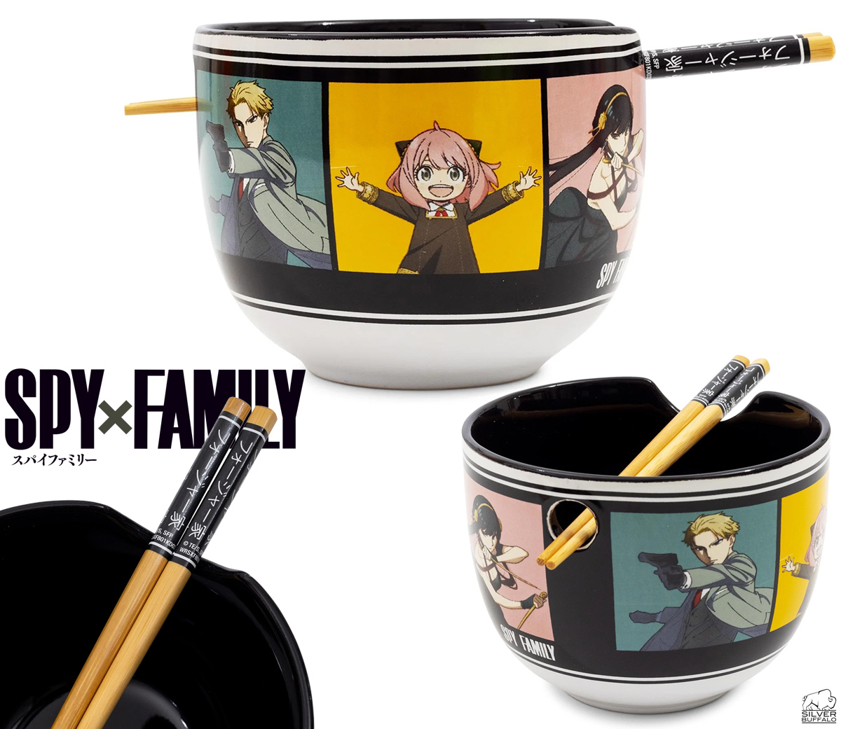 Tigela Ramen Spy x Family com a Família Forger
