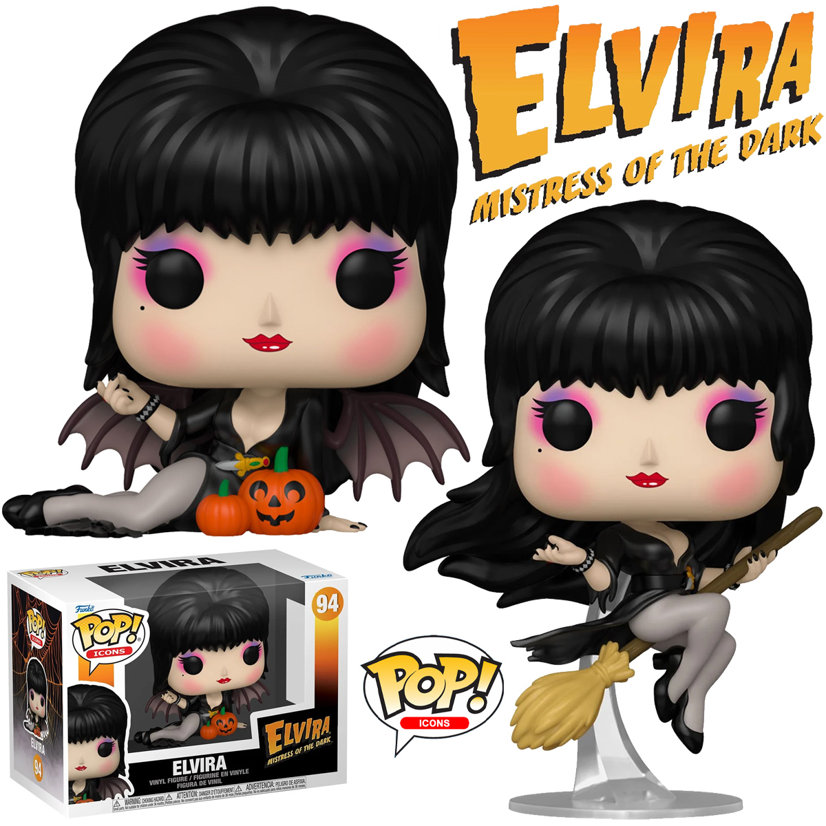 Bonecas Funko Pop! Elvira: A Rainha das Trevas (Elvira: Mistress of the Dark)