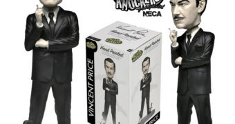 Boneco Vincent Price Head Knocker Bobble Head em Preto e Branco