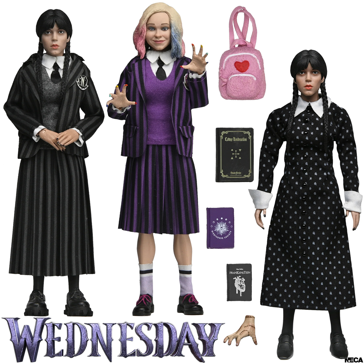 Action Figures Neca Clothed Wednesday Addams e Enid (Wandinha)