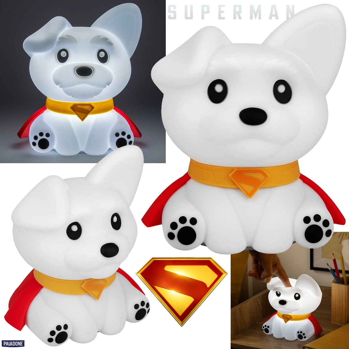 Luminária Supercão Krypto SquishyGlo Silicone (Superman 2025)