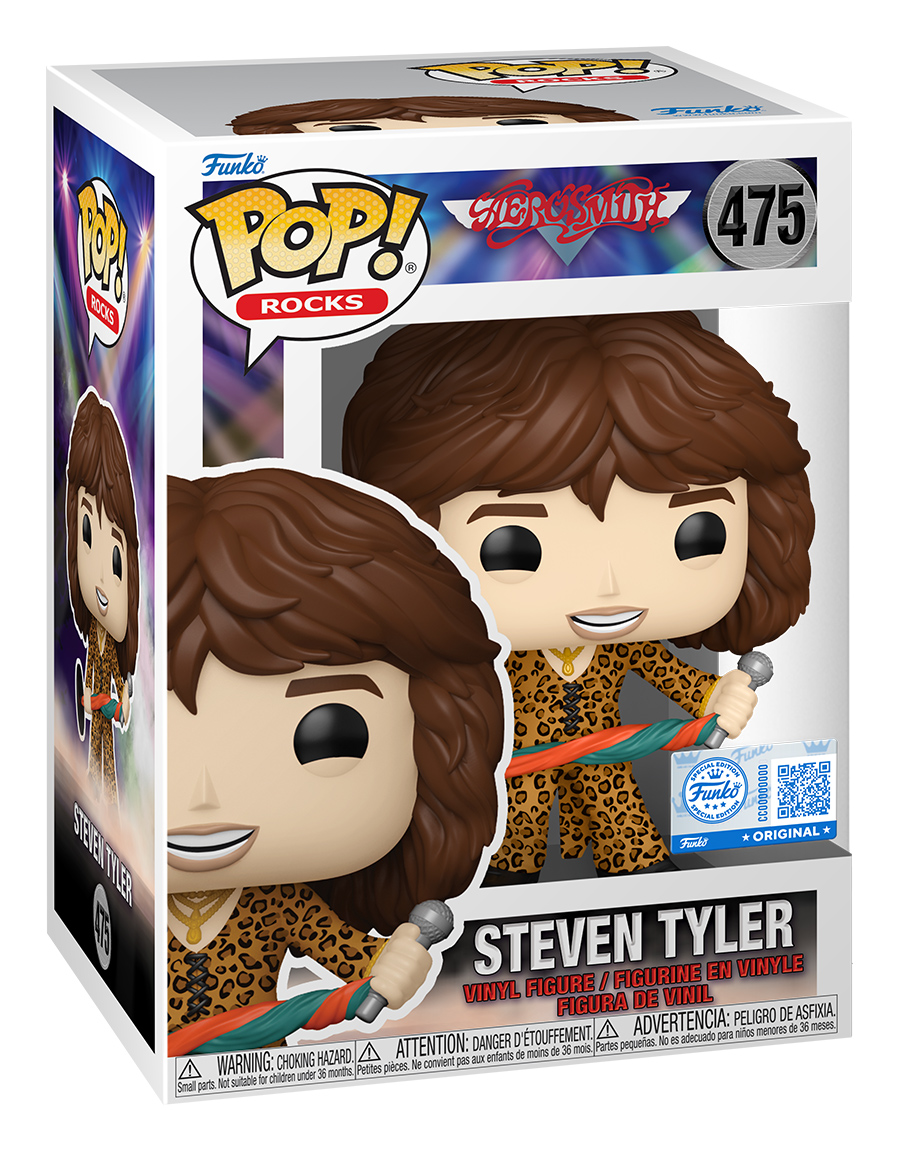 Bonecos Pop! Aerosmith:  Steven Tyler (Estampa Leopardo) e Joe Perry