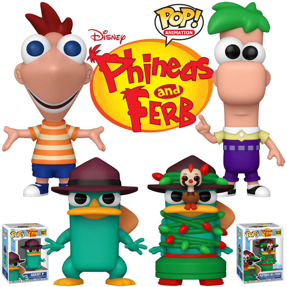 Bonecos Pop! Phineas e Ferb com o Ornitorrinco Perry
