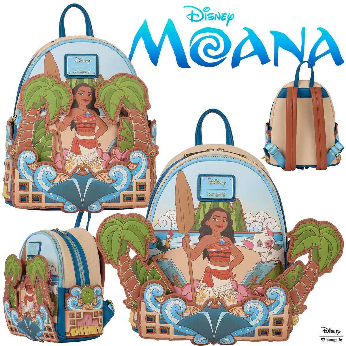 Mini-Mochila Moana com Pua e Hei Hei (Loungefly/Disney)