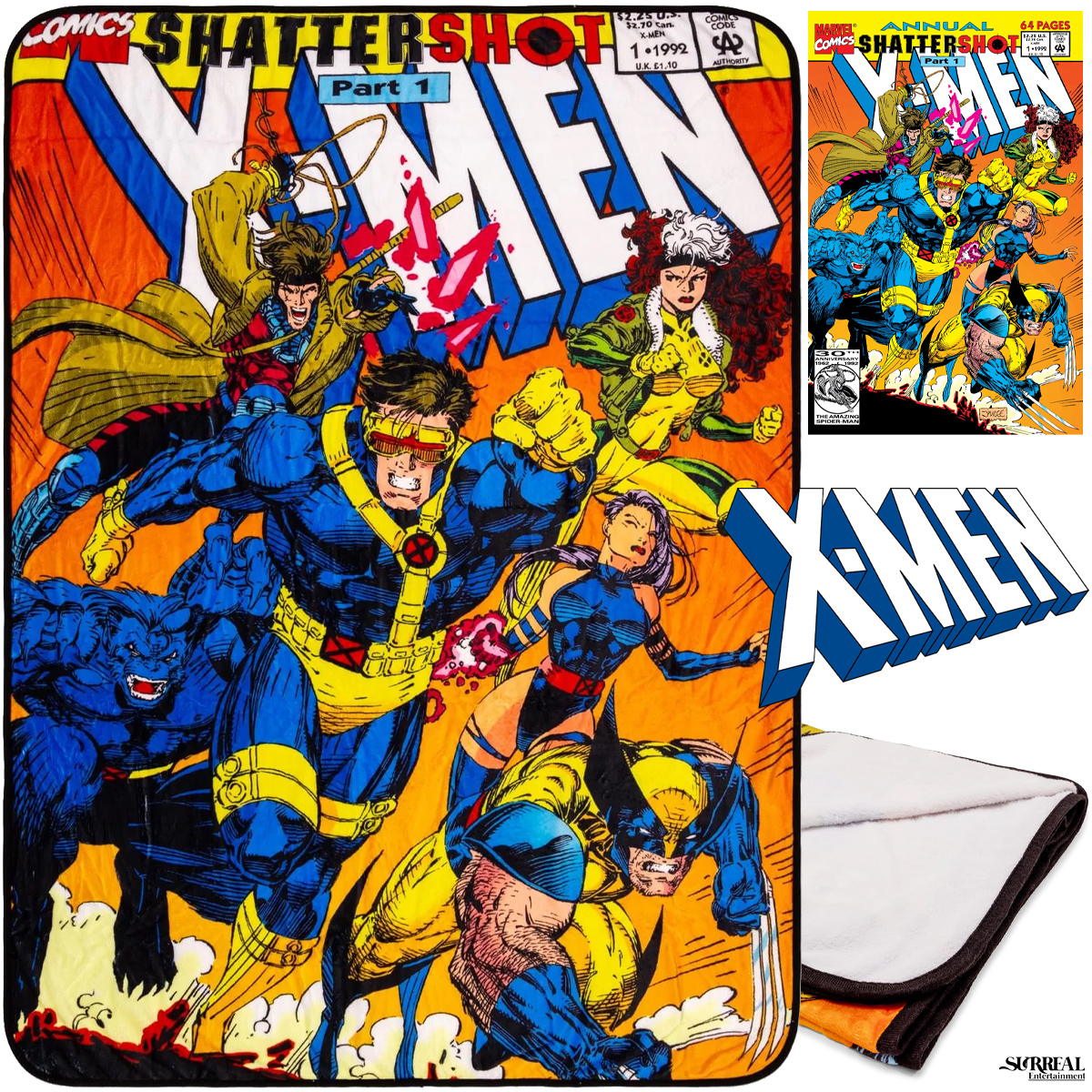 Cobertor de Lance X‑Men Annual Shattershot com Capa de Jim Lee (Marvel Comics)