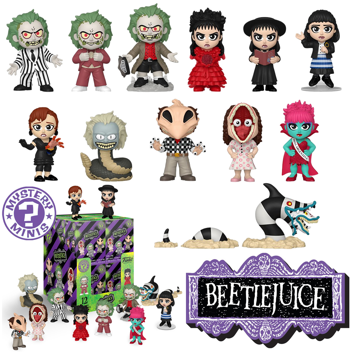 Mini-Figuras Beetlejuice Os Fantasmas se Divertem Mystery Minis