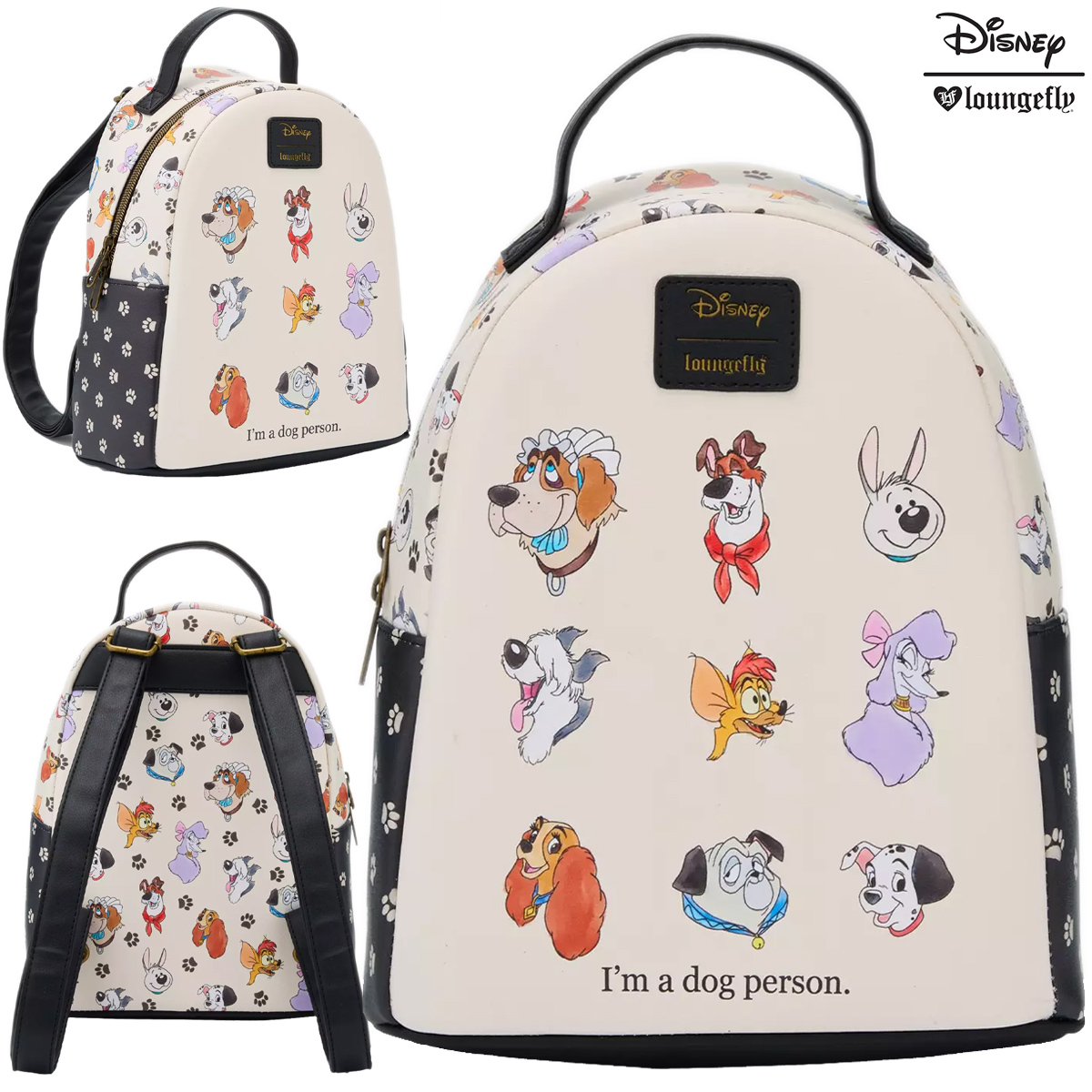 Mini-Mochila “I'm A Dog Person” com os Cachorros Disney
