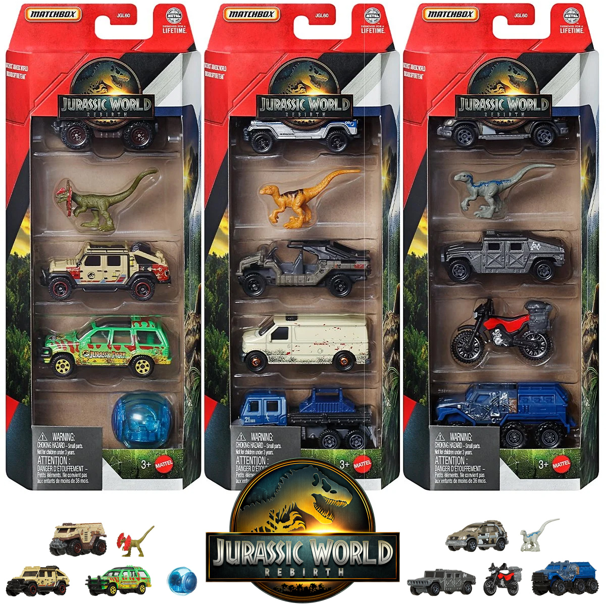 Carrinhos Matchbox Jurassic World: Recomeço em Escala 1:64