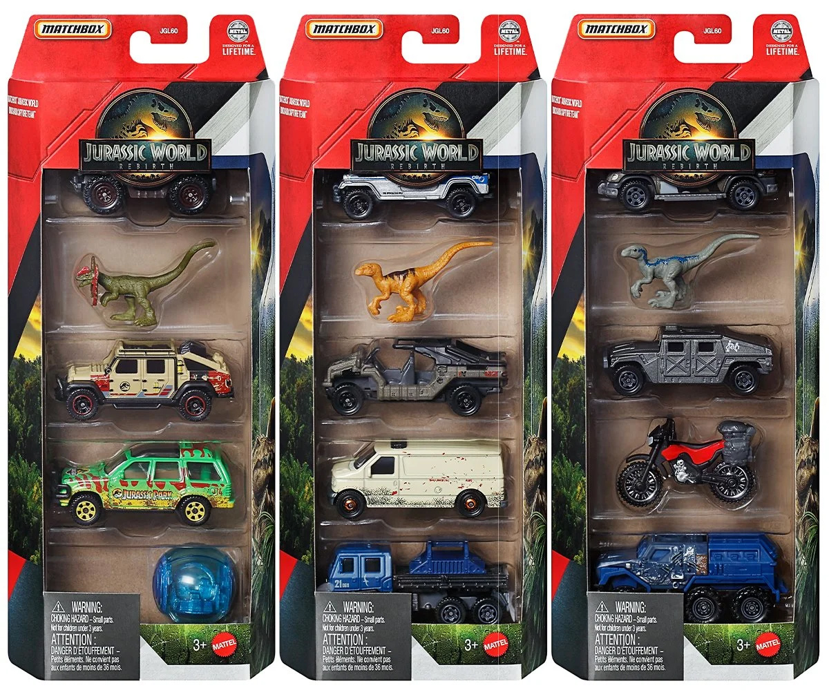 Carrinhos Matchbox Jurassic World: Recomeço em Escala 1:64