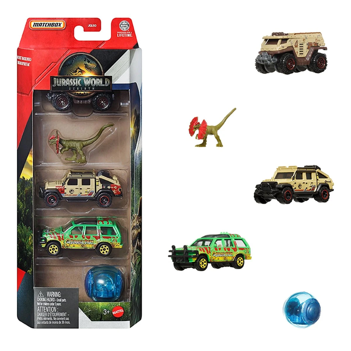Carrinhos Matchbox Jurassic World: Recomeço em Escala 1:64