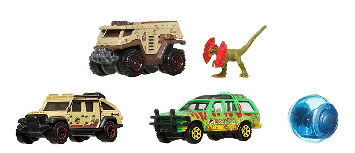 Carrinhos Matchbox Jurassic World: Recomeço em Escala 1:64