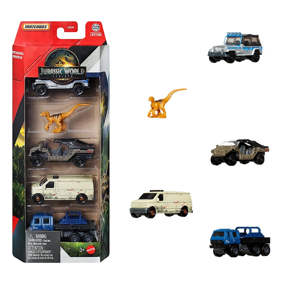 Carrinhos Matchbox Jurassic World: Recomeço em Escala 1:64