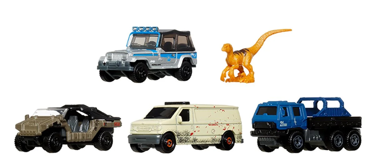 Carrinhos Matchbox Jurassic World: Recomeço em Escala 1:64