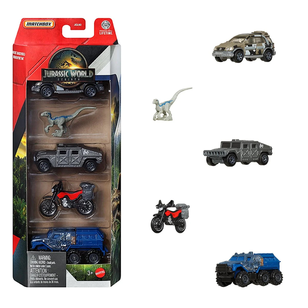 Carrinhos Matchbox Jurassic World: Recomeço em Escala 1:64