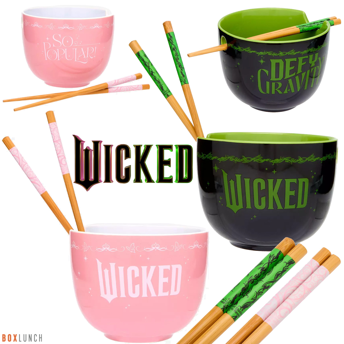 Tigelas Ramen do Filme Wicked: Bruxa Má do Oeste e Bruxa Boa do Sul