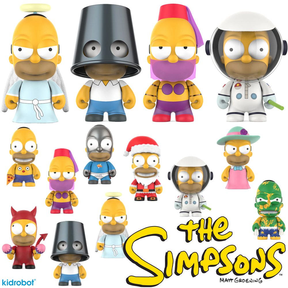 Mini-Figuras As Muitas Faces de Homer Simpson (Kidrobot Blind-Box)