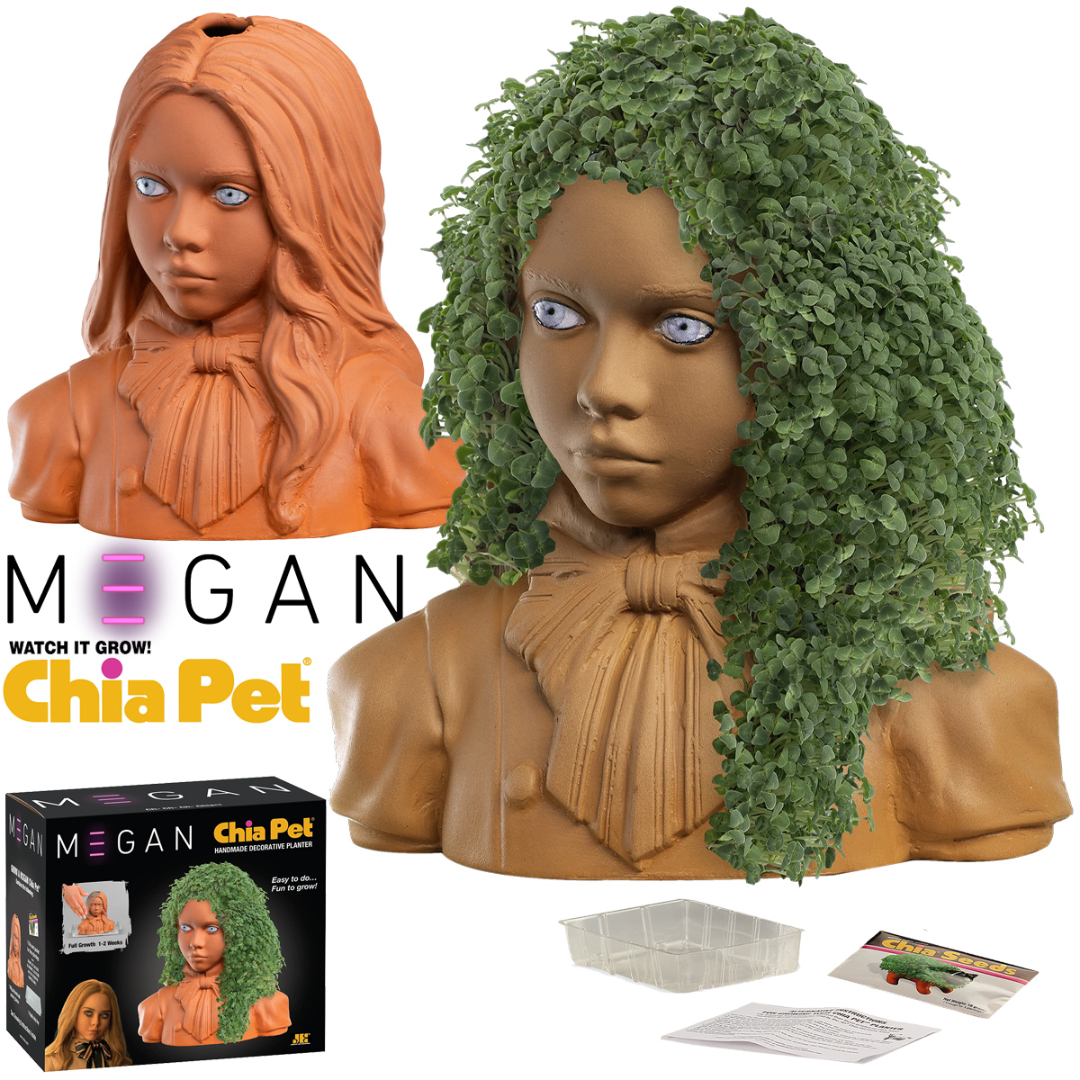 M3GAN Chia Pet com Cabeleira de Grama