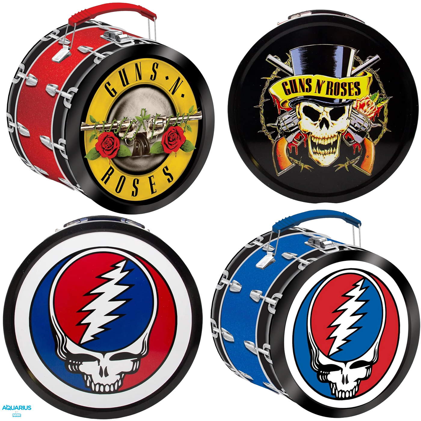 Lancheiras Bumbo “Drum Shaped” do Guns N Roses e Grateful Dead