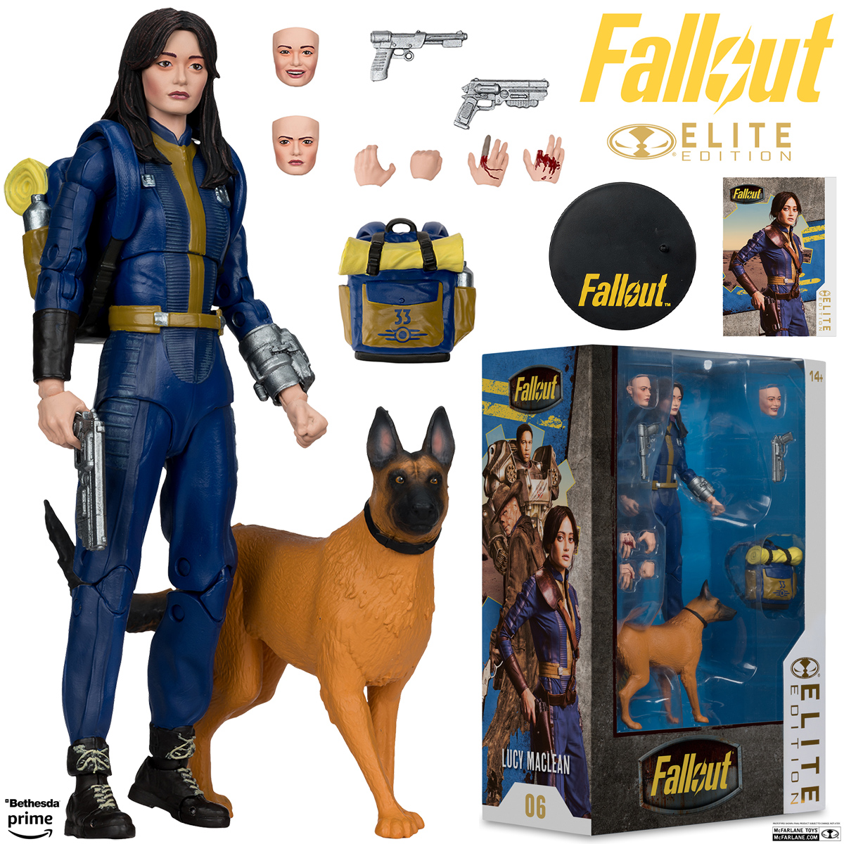 Action Figure da Série Fallout: Lucy e Dogmeat (CX404) McFarlane Elite Edition