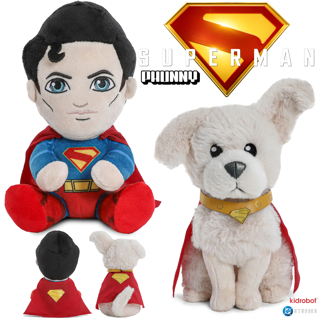 Bonecos de Pelúcia Superman (2025) Phunny: Super-Homem e Krypto, o Supercão