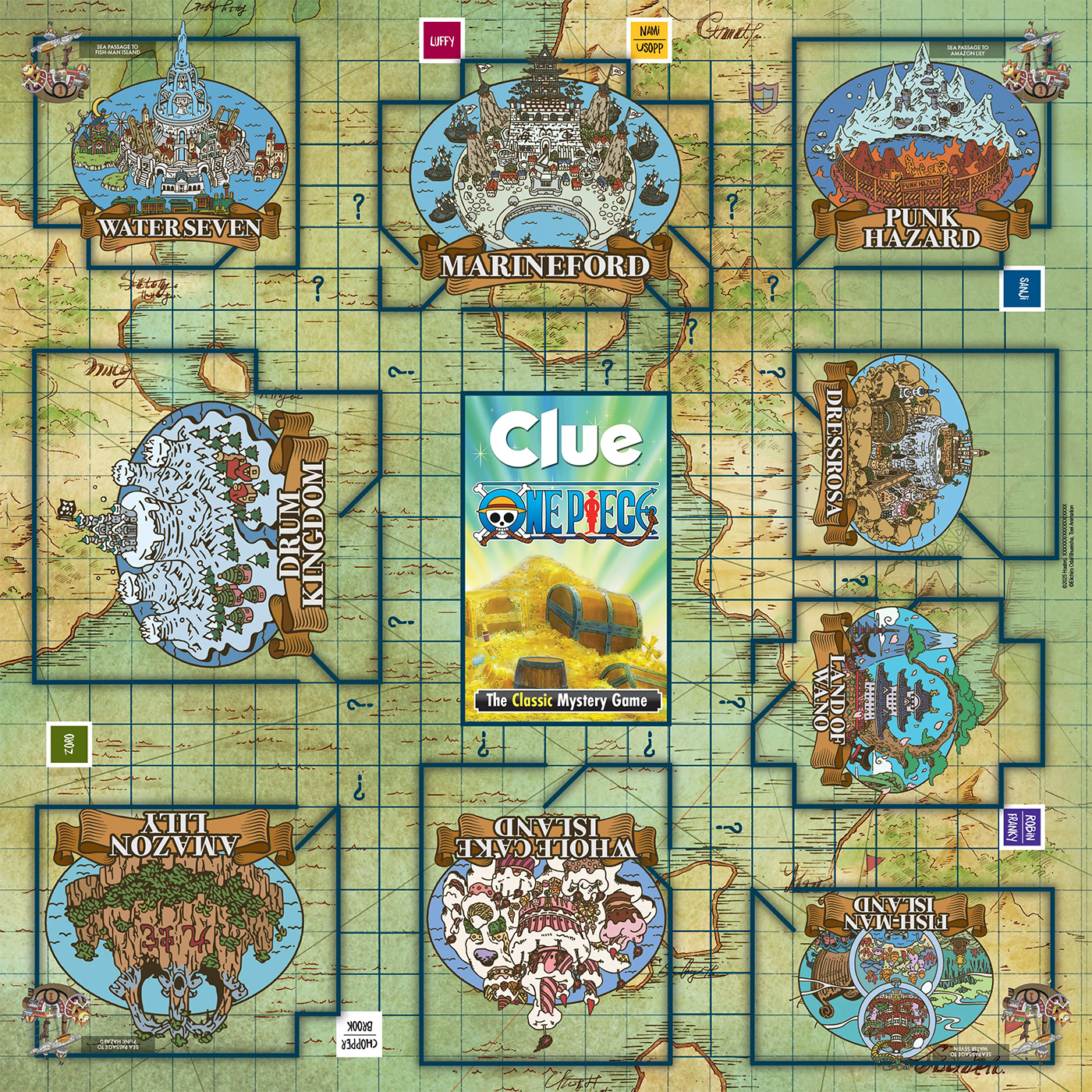 Jogo de Tabuleiro Detetive (Clue) da Série One Piece
