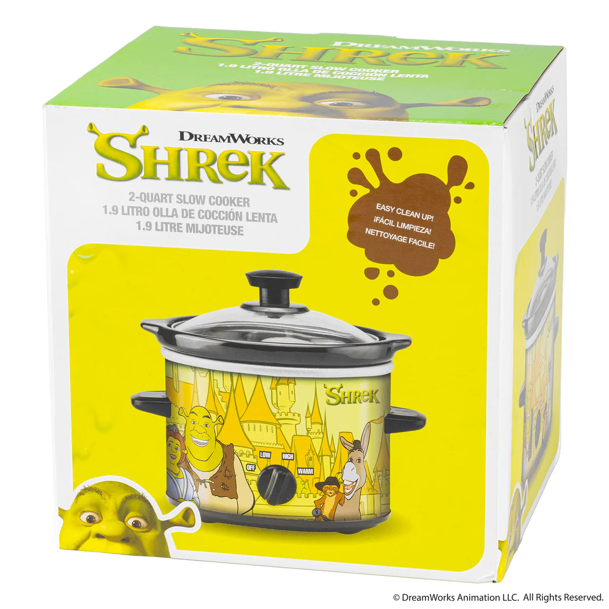 Panela Elétrica Shrek com Ogro, Princesa Fiona, Burro Falante e Gato de Botas