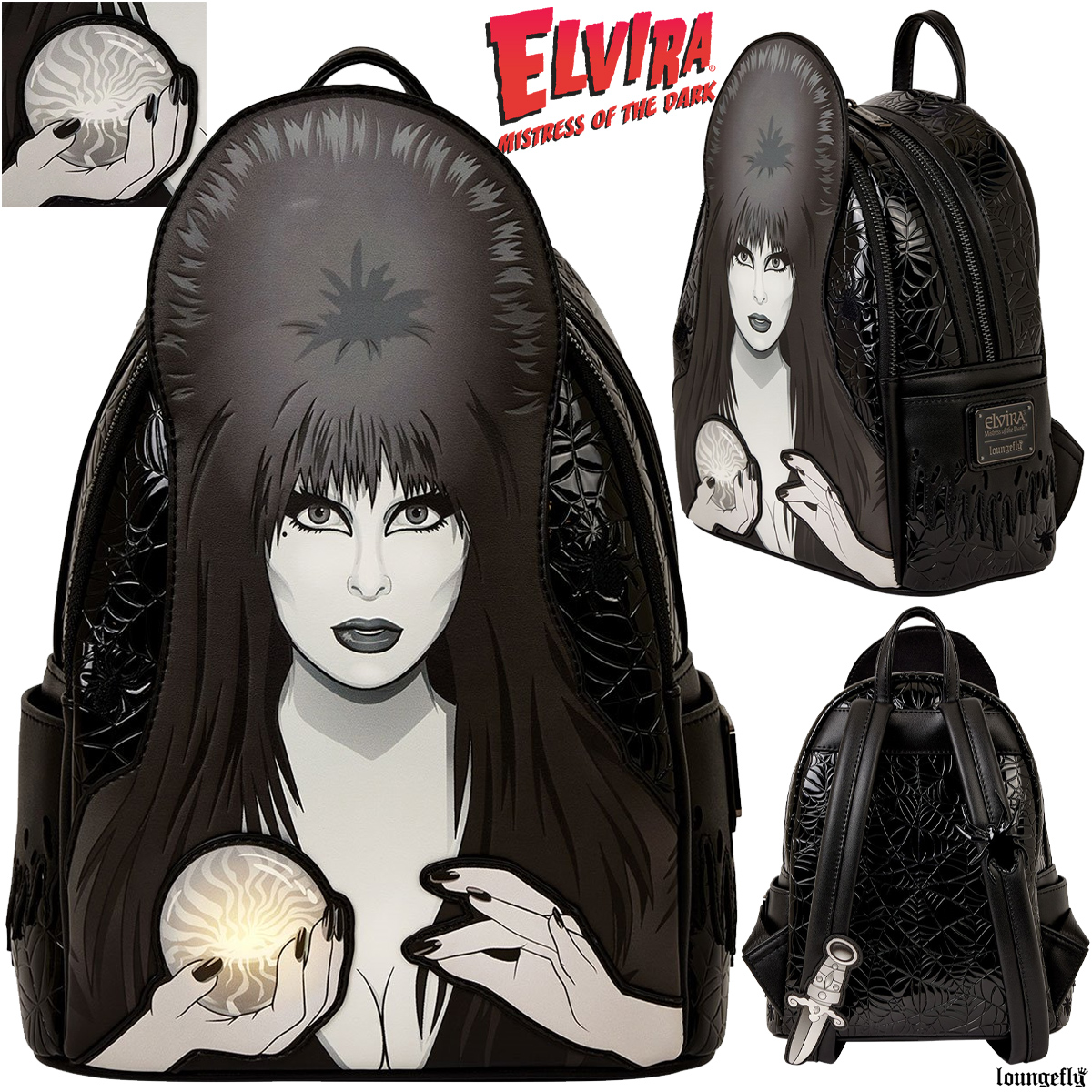 Mini-Mochila Elvira, a Rainha das Trevas