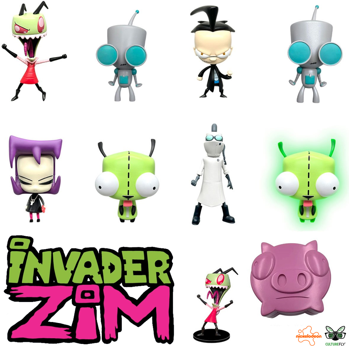 Mini-figuras do Desenho Animado Invasor Zim da Nickelodeon