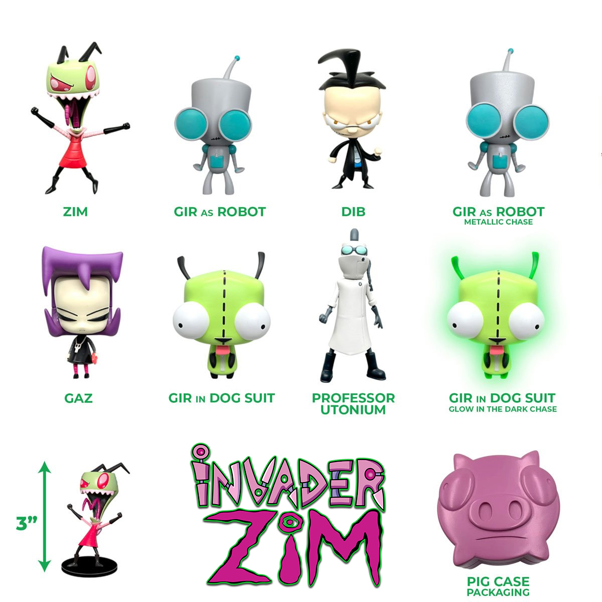 Mini-figuras do Desenho Animado Invasor Zim da Nickelodeon