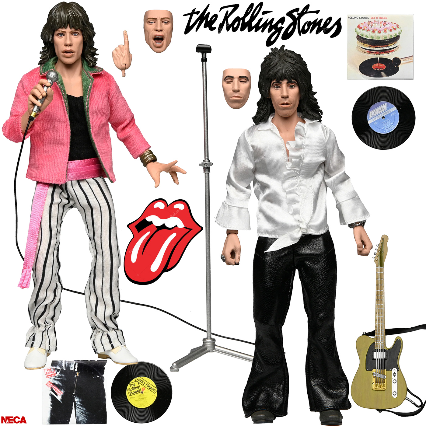 Action Figures The Rolling Stones Neca Clothed: Mick Jagger e Keith Richards