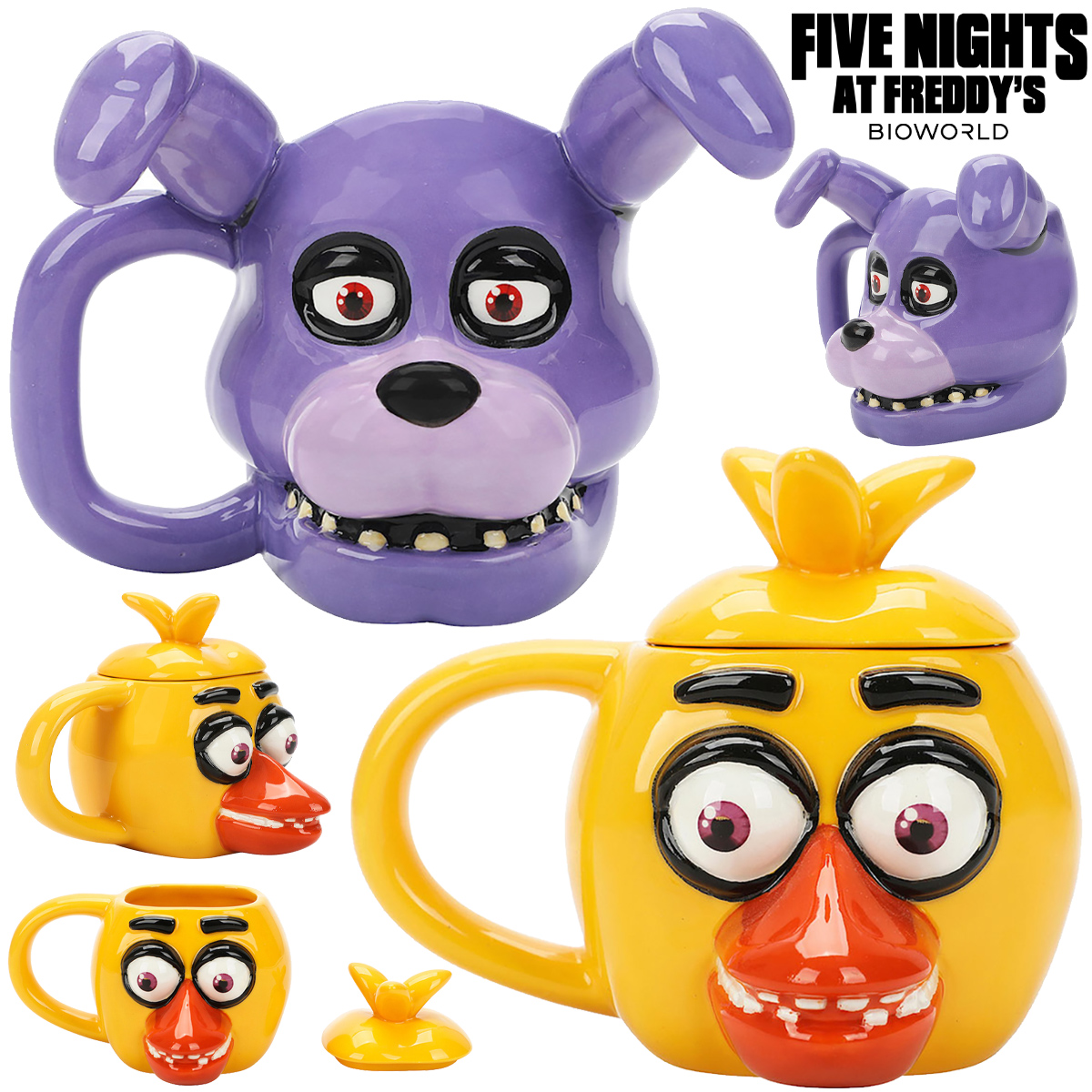 Canecas Five Nights at Freddy’s 3D: Bonnie e Chica