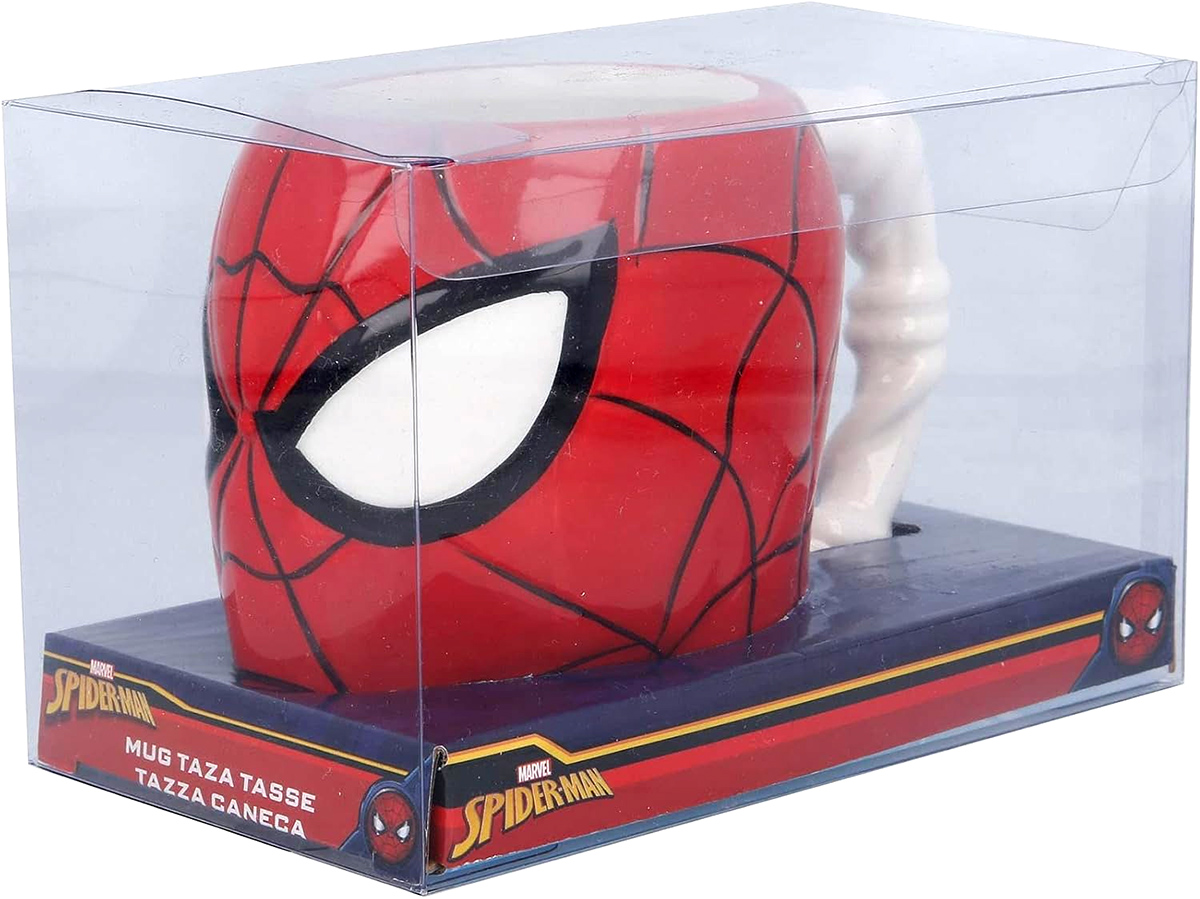 Caneca Esculpida Spider-Man 3D com Alça de Teias (Homem-Aranha)