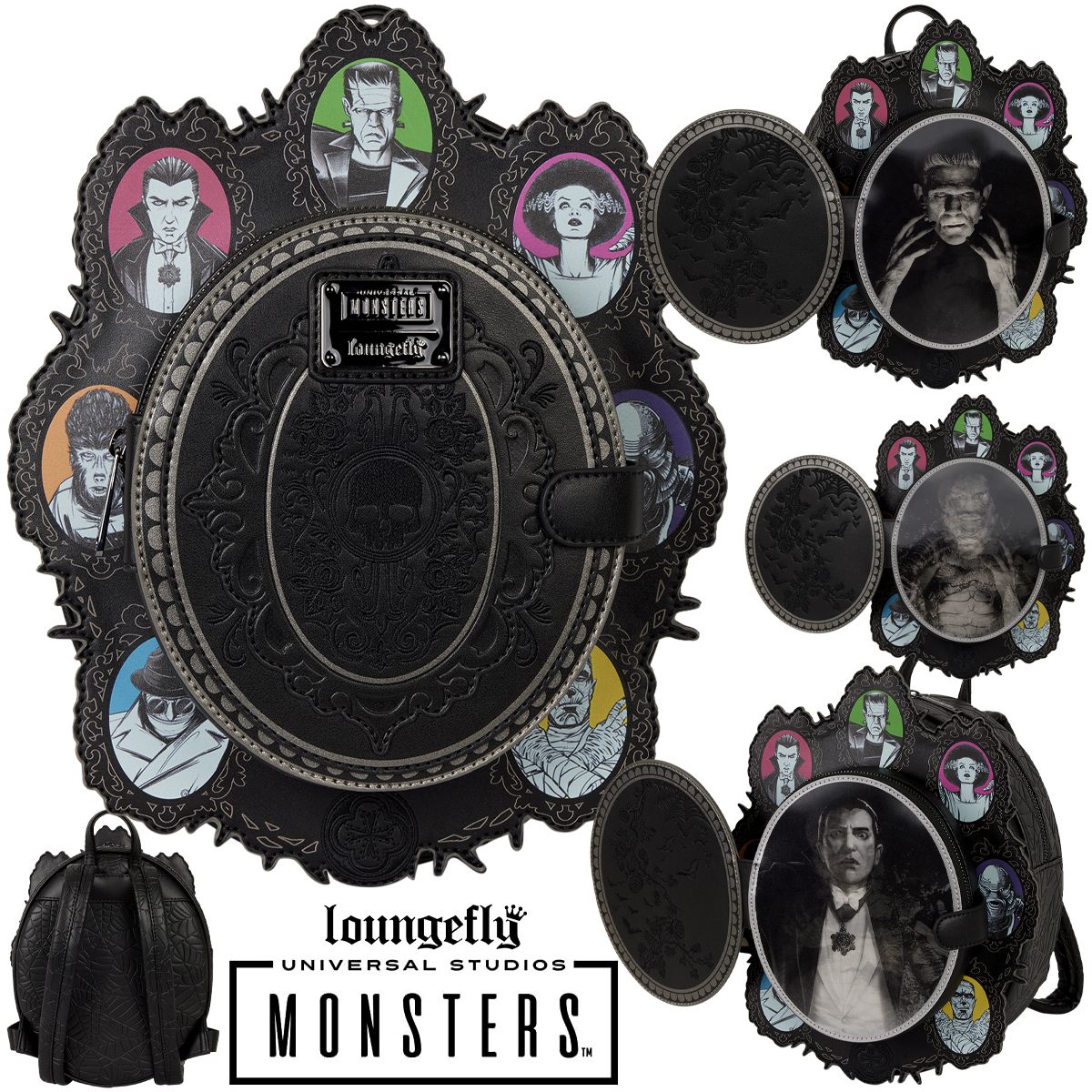 Mini-Mochila Camafeu Lenticular com os Monstros do Universal Studios