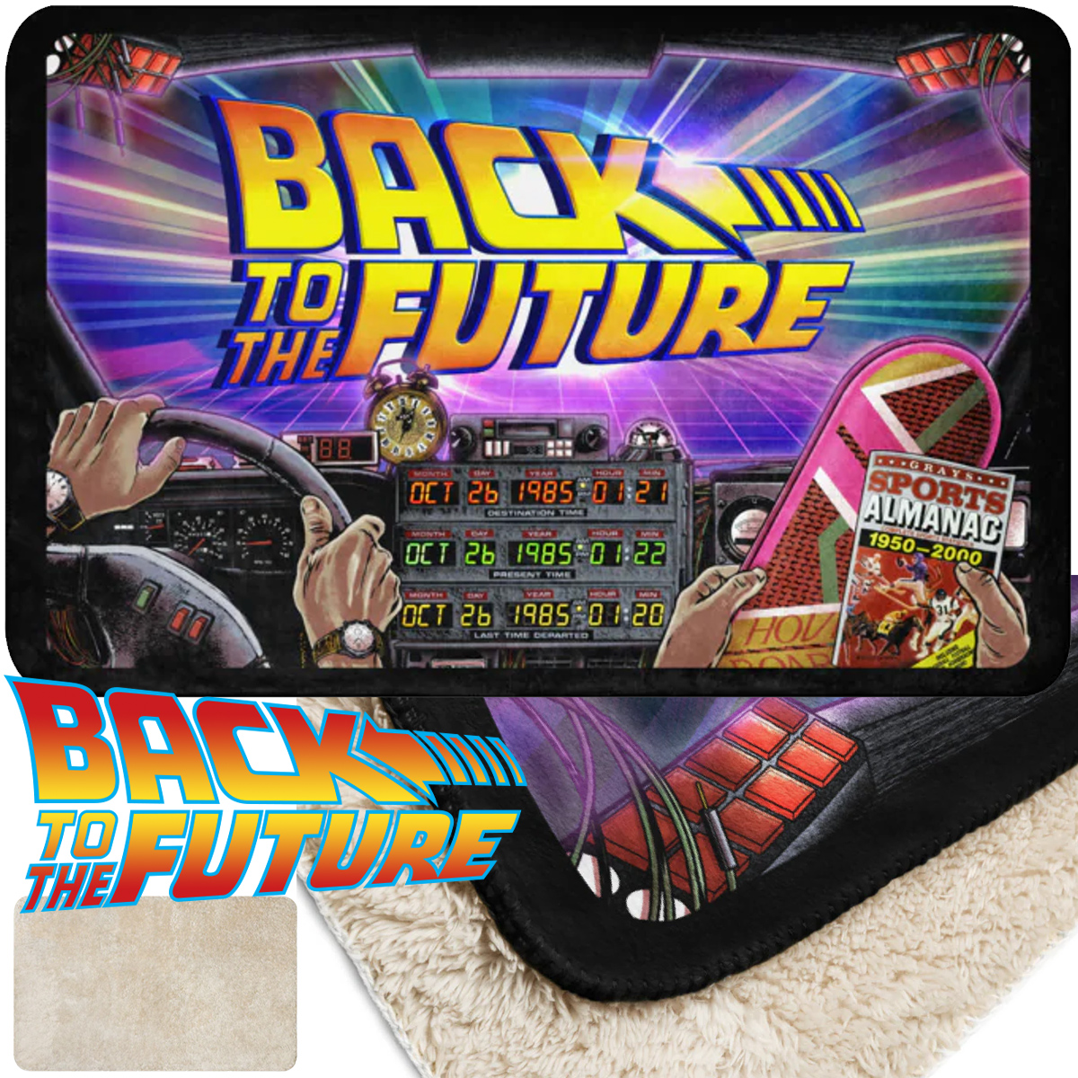 Cobertor de Lance De Volta Para o Futuro com Painel Temporal