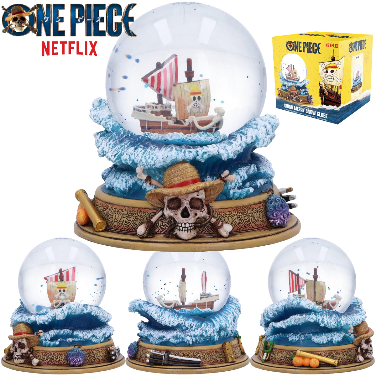 Globo de Neve Navio Pirata Going Merry de One Piece
