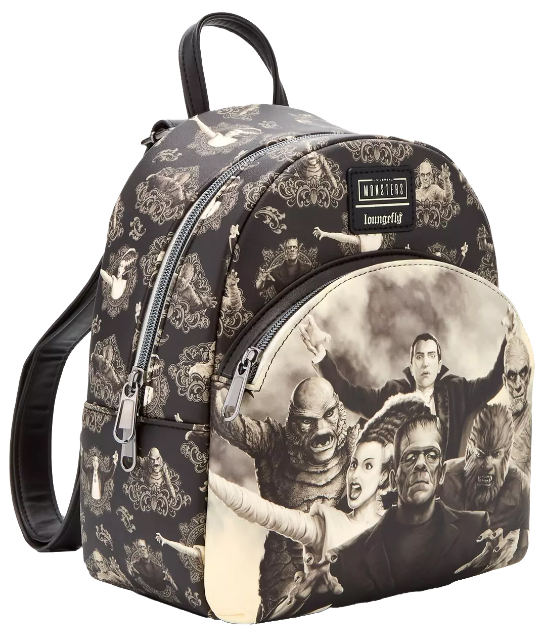Mini-Mochila Monstros do Universal Studios em Tons de Sépia