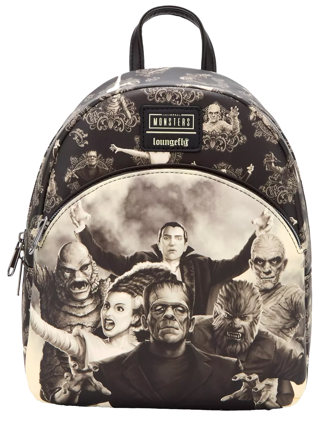 Mini-Mochila Monstros do Universal Studios em Tons de Sépia