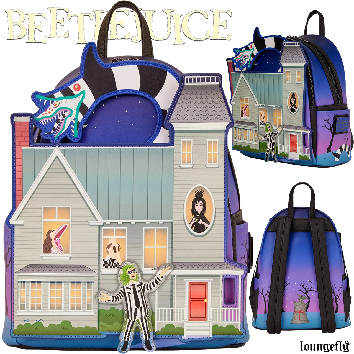 Mini-Mochila Casa “Maitland House” de Beetlejuice Os Fantasmas se Divertem
