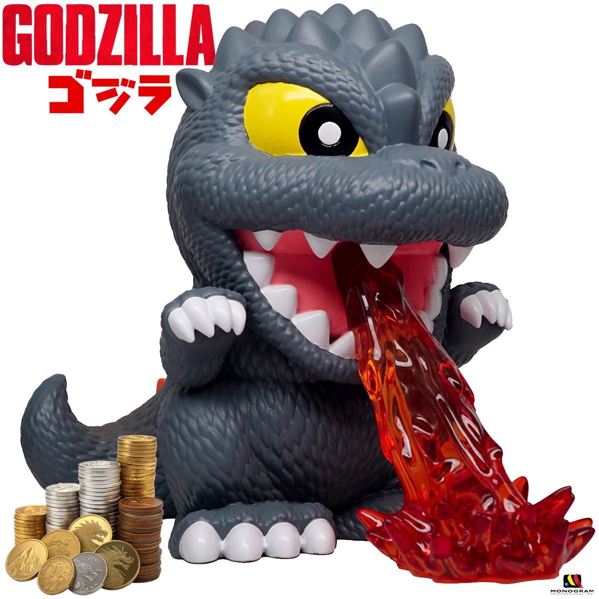 Cofre de Moedas Godzilla (Sopro Atômico) PVC Figural Bank