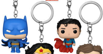 Chaveiros Pocket Pop! DC Comics New Classics: Batman, Super-Homem, Mulher Maravilha e Lanterna Verde