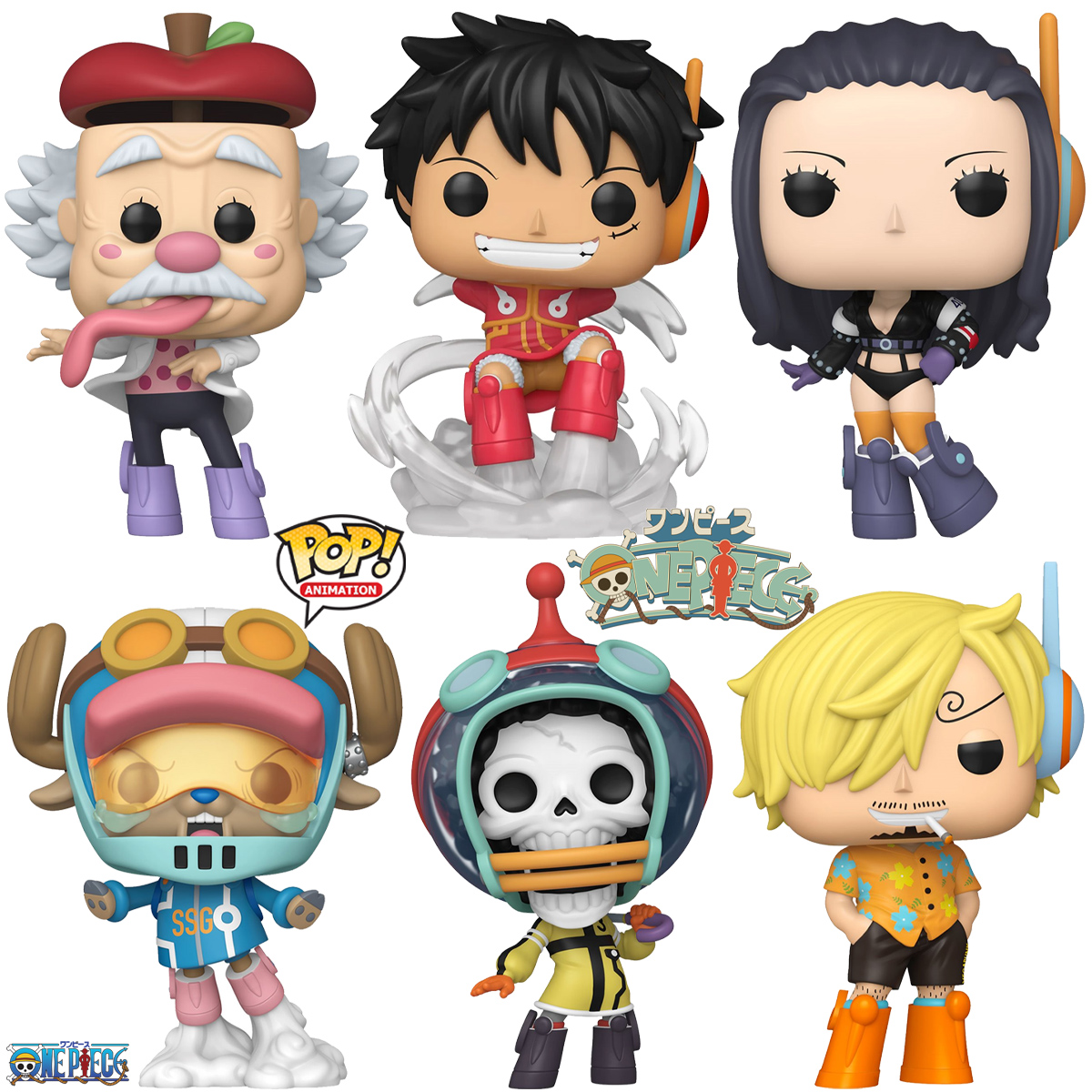 Bonecos Pop! One Piece do Arco Egghead da Ilha do Futuro