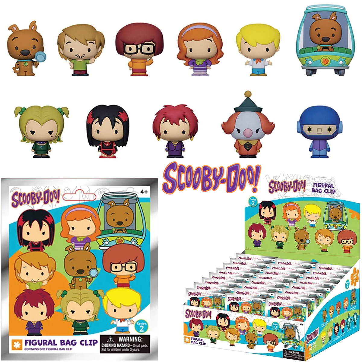 Chaveiros Scooby-Doo e a Gangue Mistério 3D Figural Bag Clips