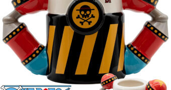 Caneca 3D One Piece do Robô Mecha Iron Pirate Franky Shogun