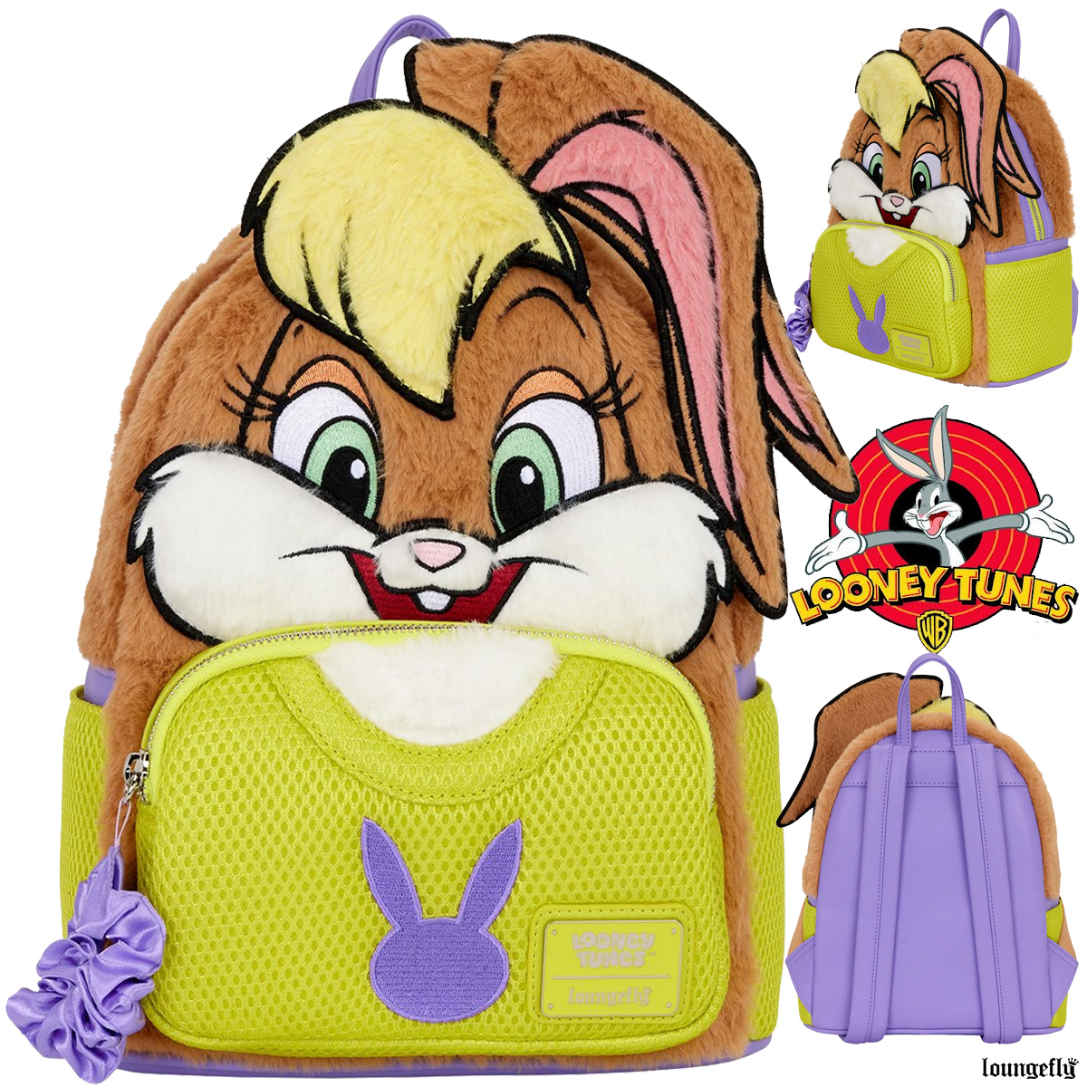 Mini-Mochila de Pelúcia Lola Bunny Looney Tunes