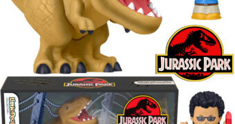 Bonecos Jurassic Park Little People Collector: Dr. Ian Malcolm, Dr. Alan Grant e Tiranossauro Rex
