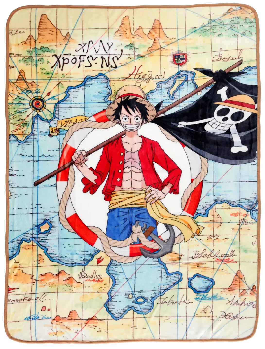 Cobertores de Lance One Piece: Navio Pirata Thousand Sunny e Monkey D. Luffy
